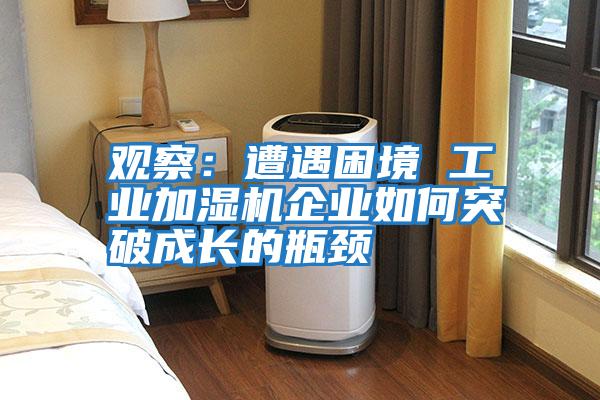 觀察:遭遇困境 工業(yè)加濕機(jī)企業(yè)如何突破成長(zhǎng)的瓶頸