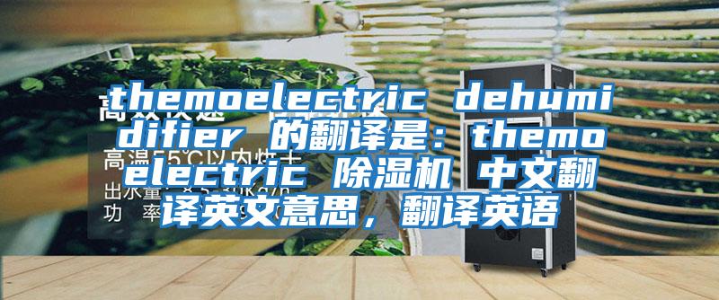 themoelectric dehumidifier 的翻譯是：themoelectric 除濕機(jī) 中文翻譯英文意思，翻譯英語(yǔ)