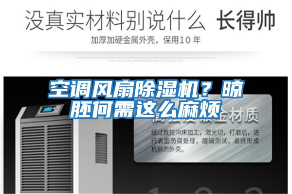 空調風扇除濕機?晾胚何需這么麻煩